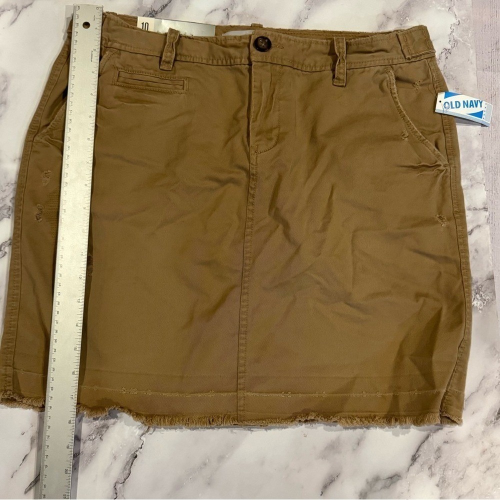Old Navy Distressed Brown Mini Skirt NWT! Size 10